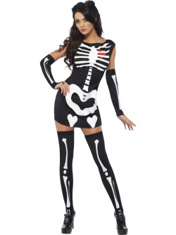 Sexy kostým Kostlivka - svítící kosti