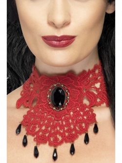 Sexy gotický náhrdelník- červený