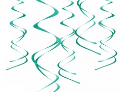 Dekorace Spirála azurová - 5 ks