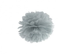 Dekorace koule pom pom - šedá