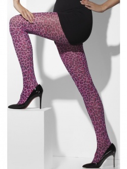 Punčocháče s leopardím vzorem - růžové