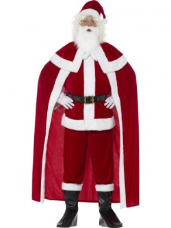 Luxusní plyšový kostým Santa Claus s pláštěm